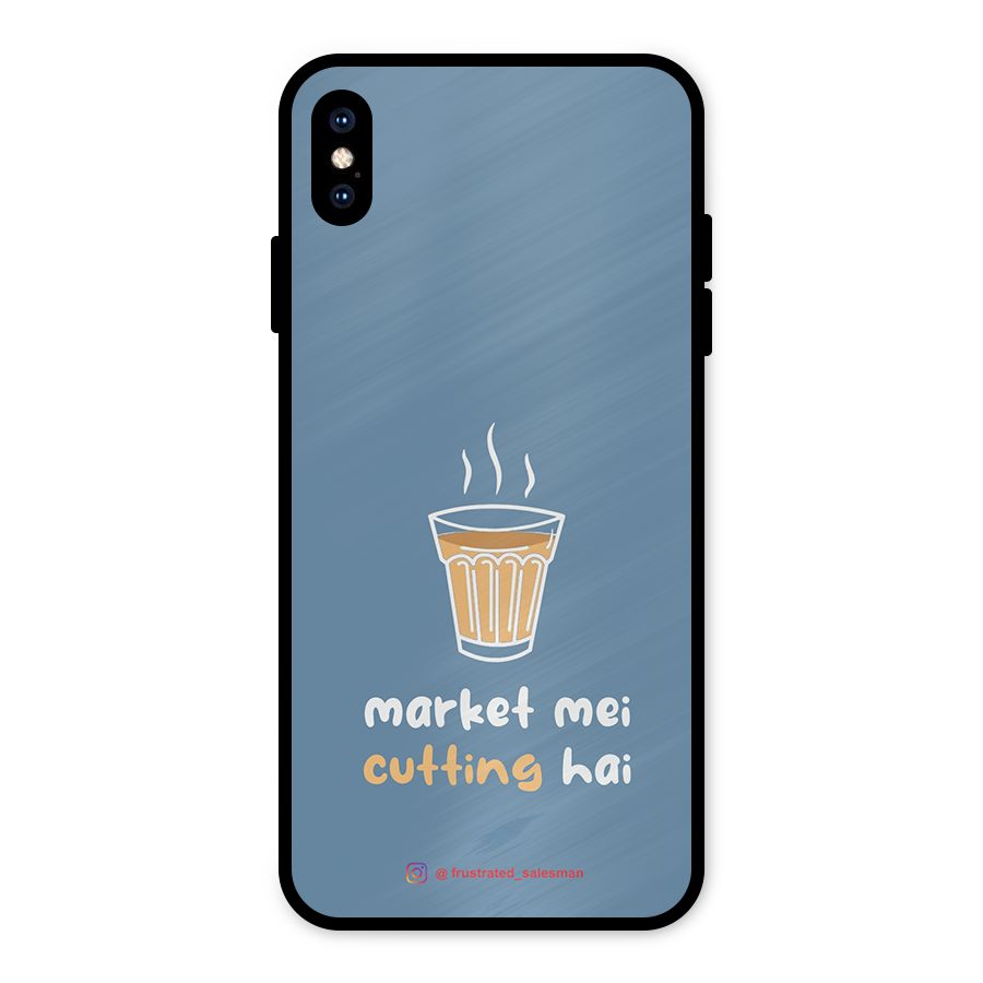 Market Mei Cutting Hai SteelBlue Metal Back Case for iPhone XS Max