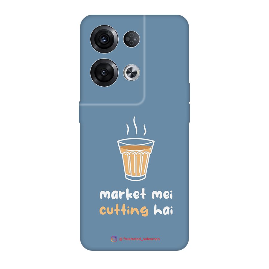 Market Mei Cutting Hai SteelBlue Original Polycarbonate Back Case for Oppo Reno8 Pro 5G