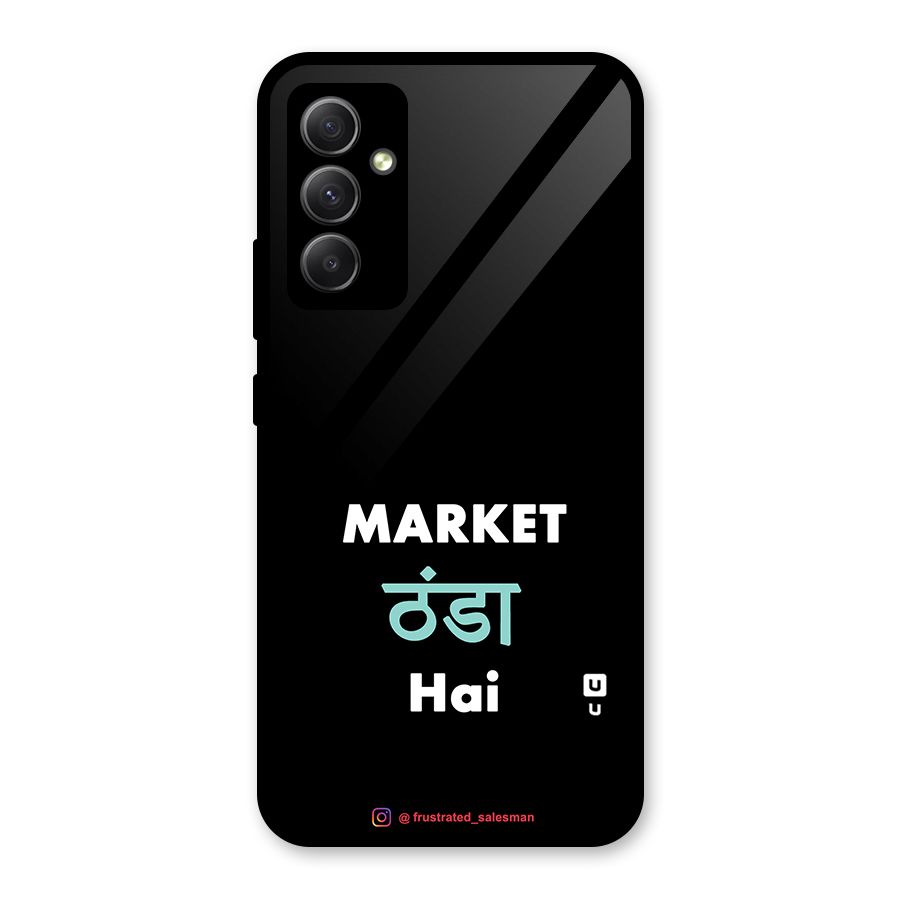 Market Thanda Hai Black Glass Back Case for Galaxy A34