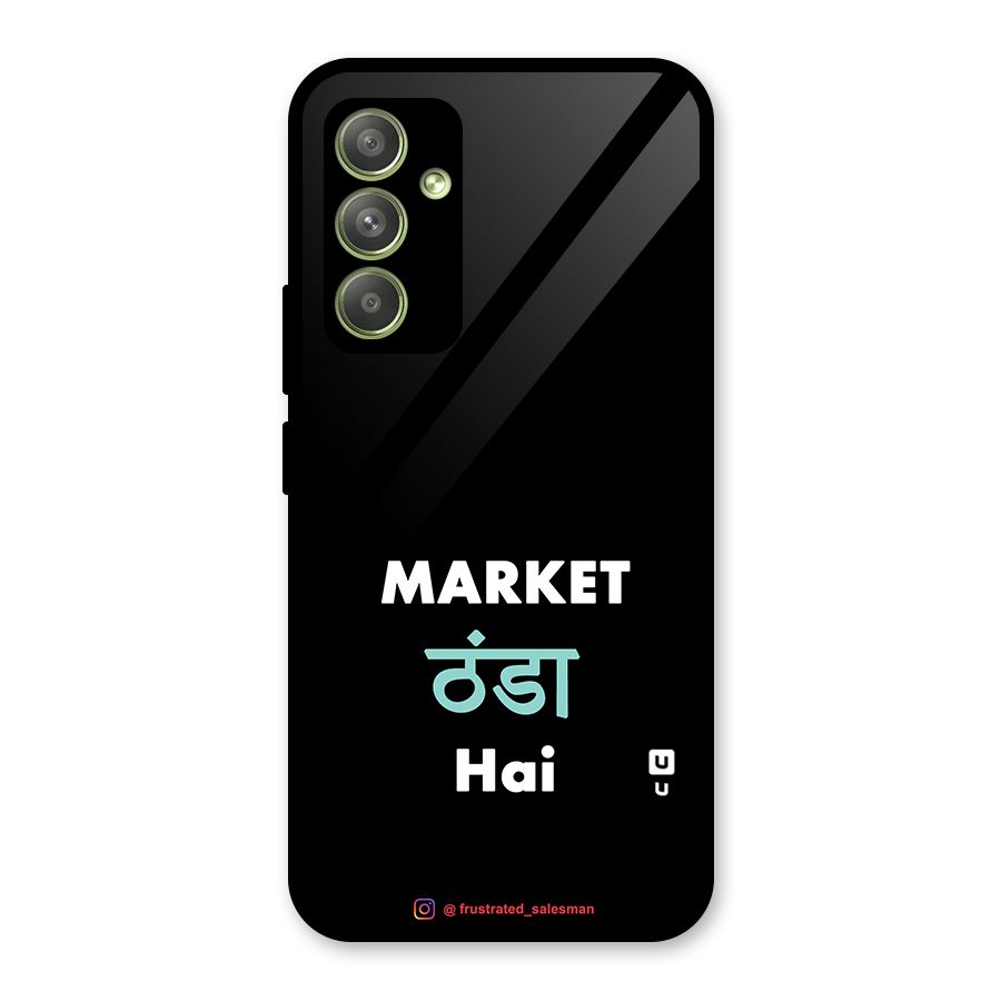 Market Thanda Hai Black Glass Back Case for Galaxy A54