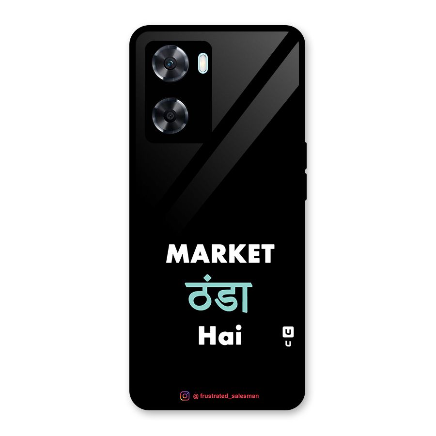 Market Thanda Hai Black Glass Back Case for Oppo A77s