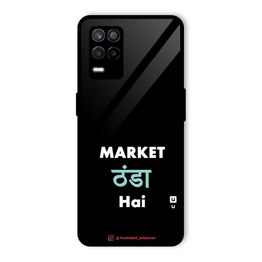 Market Thanda Hai Black Glass Back Case for Realme 8s 5G