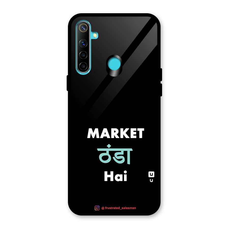 Market Thanda Hai Black Glass Back Case for Realme Narzo 10