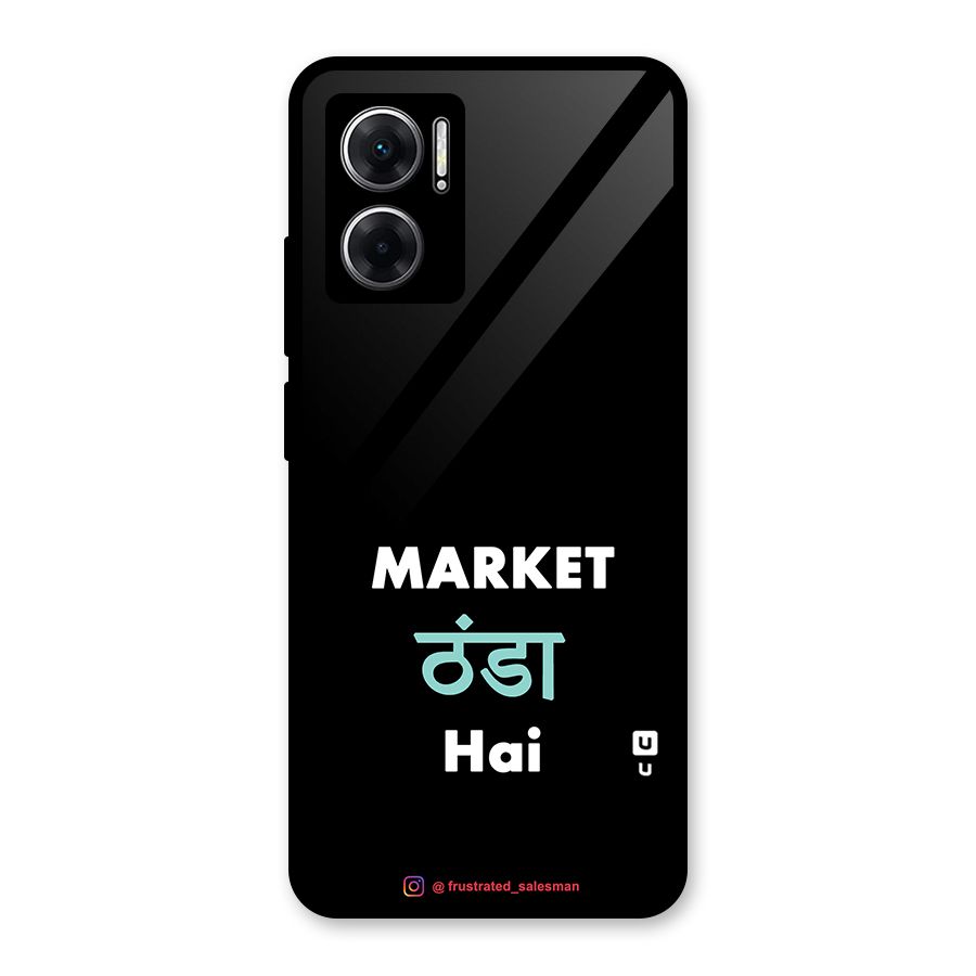 Market Thanda Hai Black Glass Back Case for Redmi 11 Prime 5G