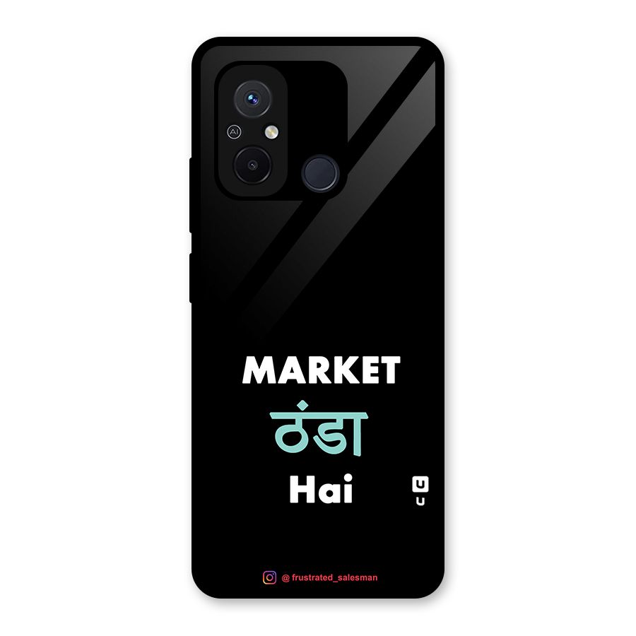 Market Thanda Hai Black Glass Back Case for Redmi 12C