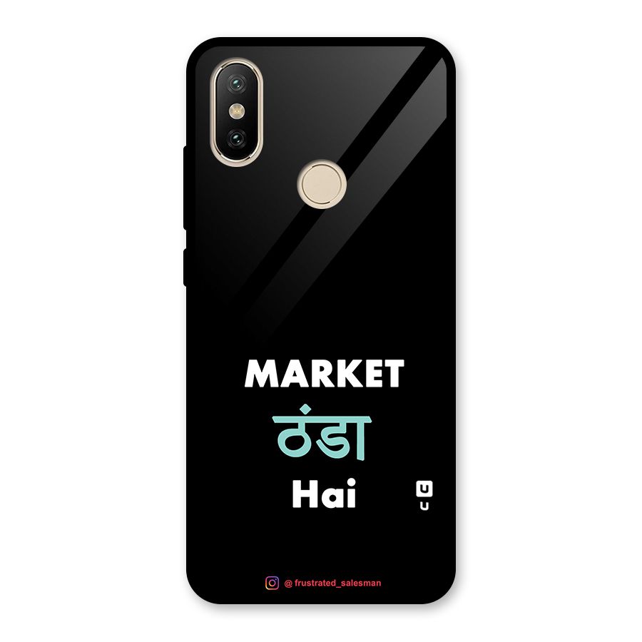 Market Thanda Hai Black Glass Back Case for Redmi A2