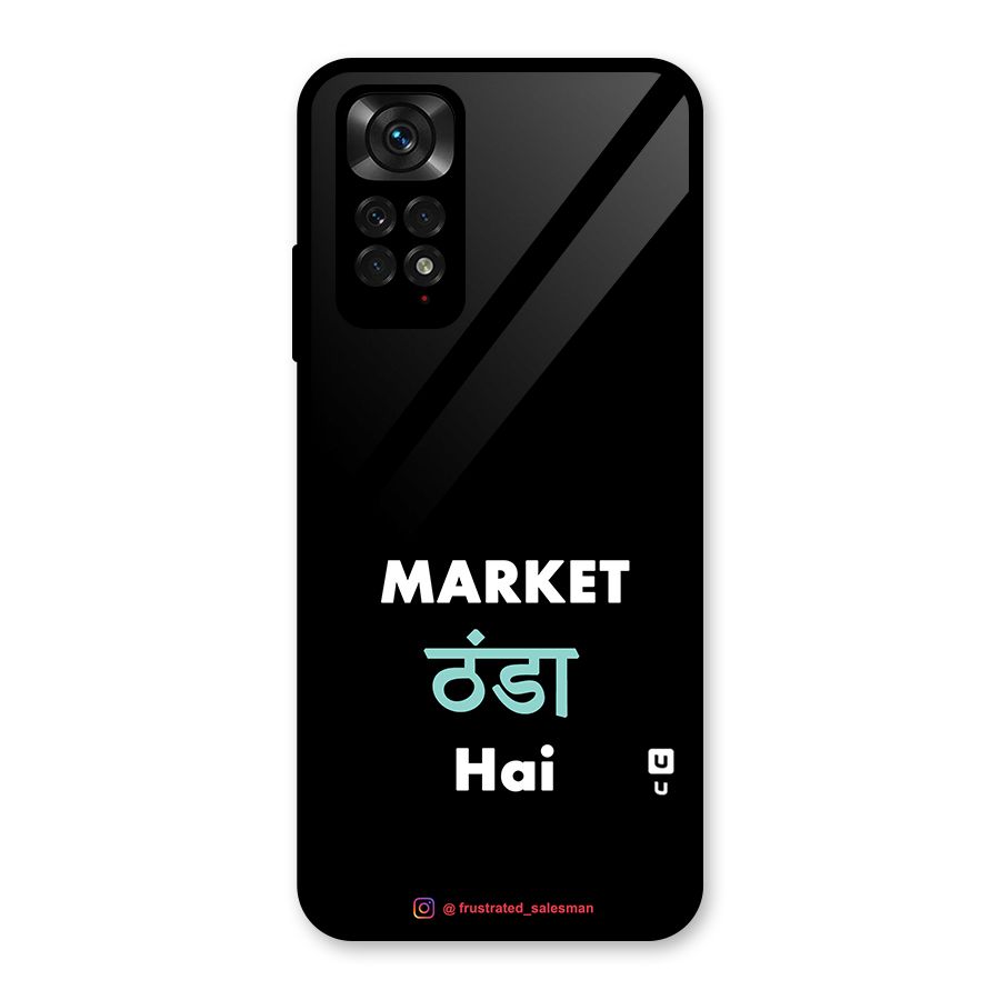 Market Thanda Hai Black Glass Back Case for Redmi Note 11S