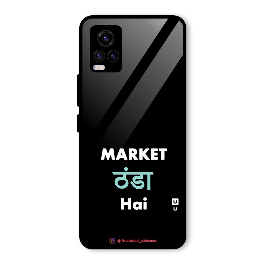 Market Thanda Hai Black Glass Back Case for Vivo V20 2021