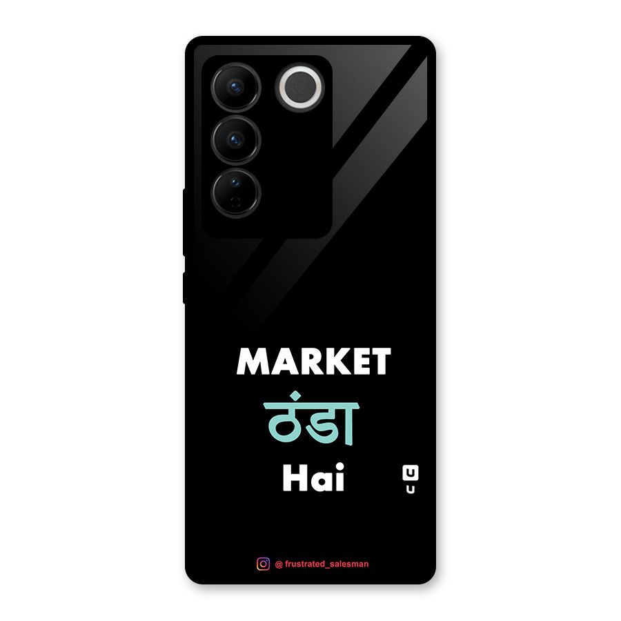 Market Thanda Hai Black Glass Back Case for Vivo V27