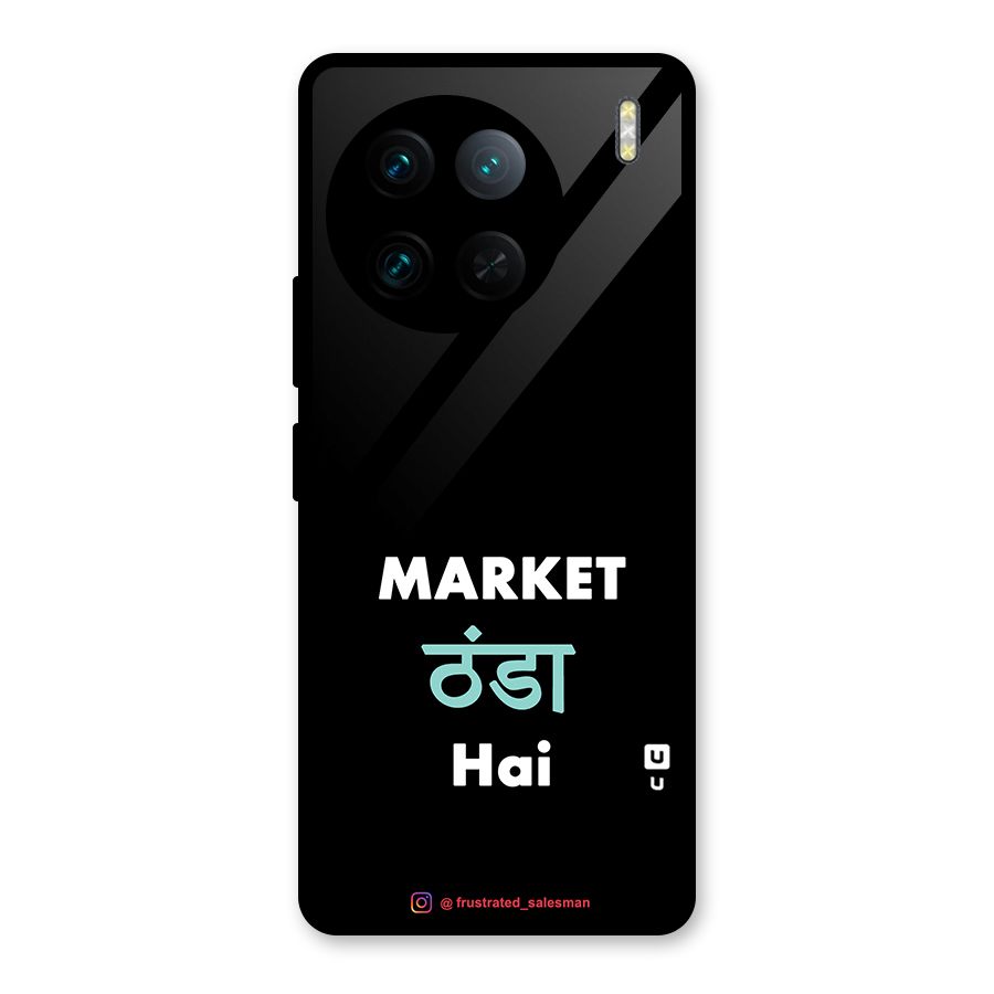 Market Thanda Hai Black Glass Back Case for Vivo X90 Pro