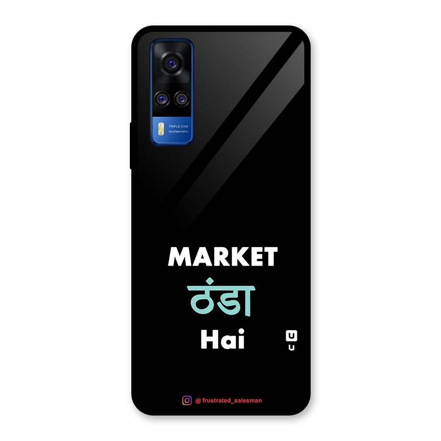 Market Thanda Hai Black Glass Back Case for Vivo Y31