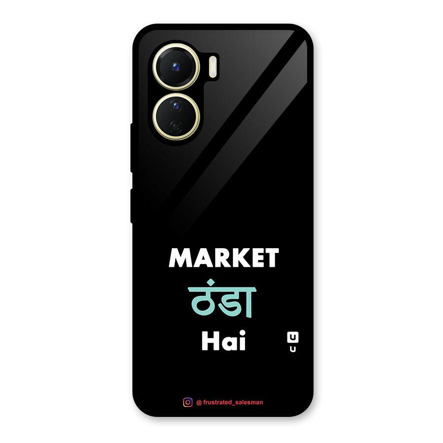 Market Thanda Hai Black Glass Back Case for Vivo Y56