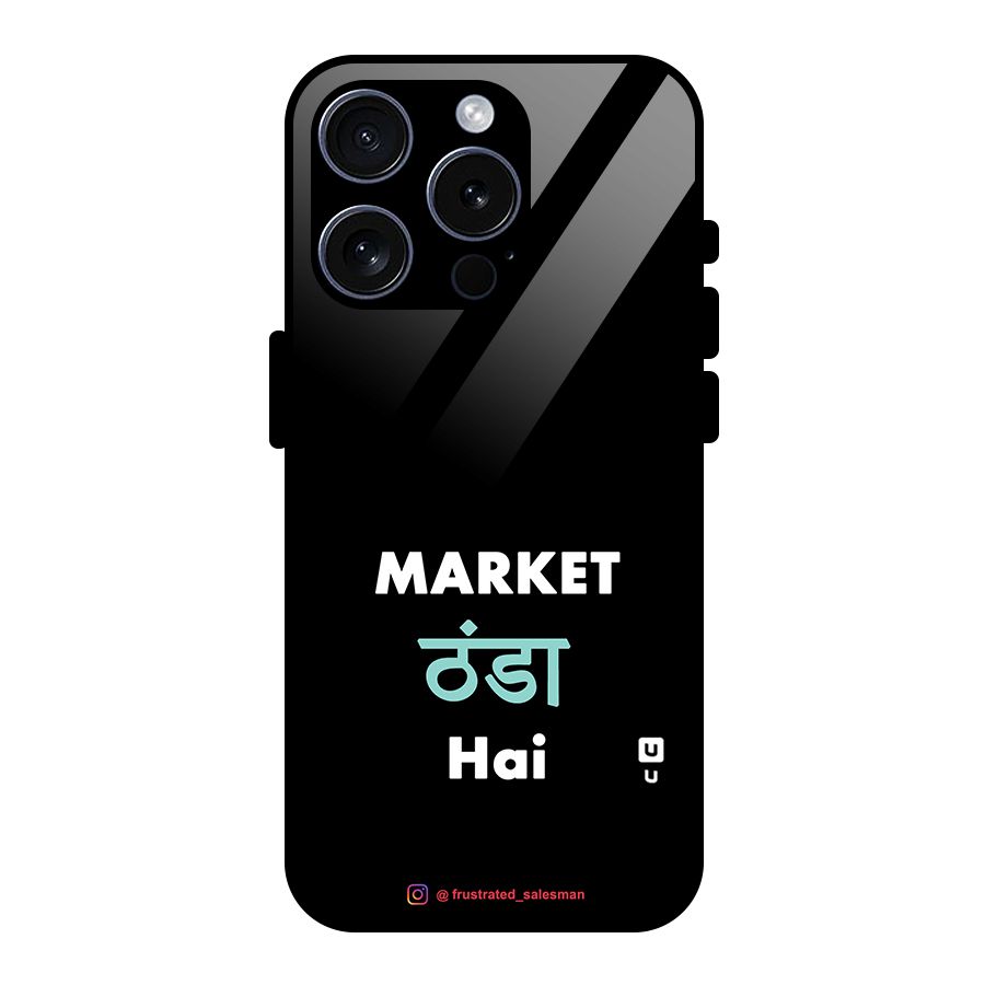 Market Thanda Hai Black Glass Back Case for iPhone 15 Pro