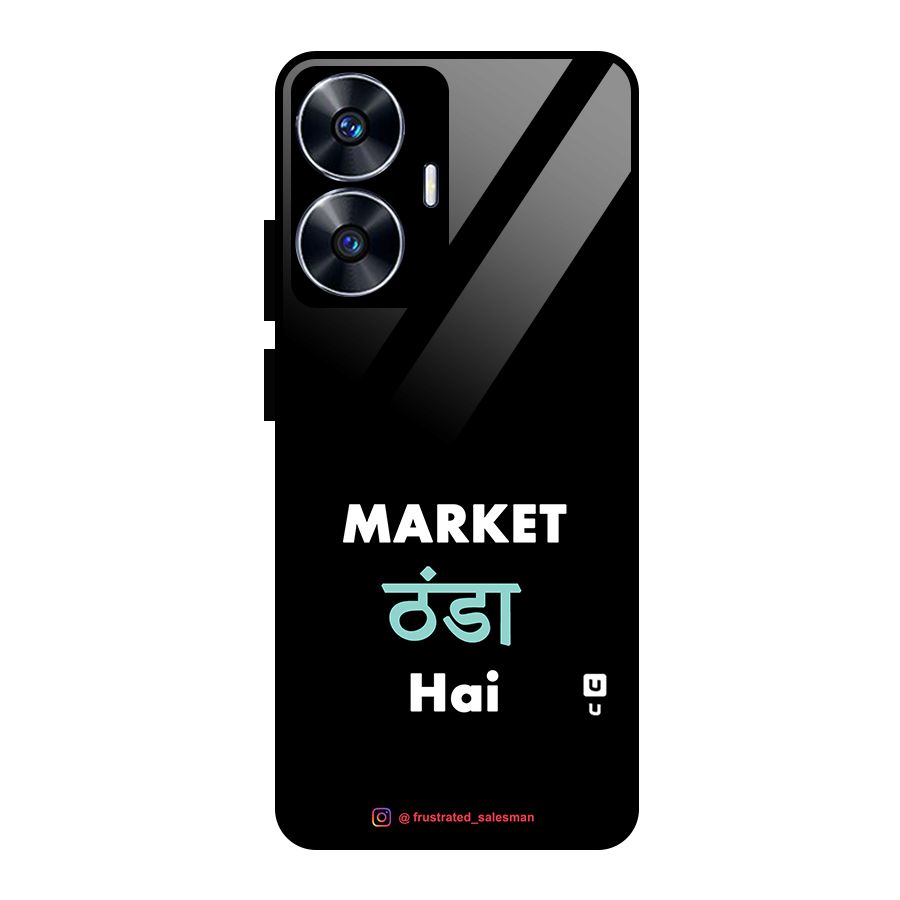 Market Thanda Hai Black Glass Back Case for realme C55