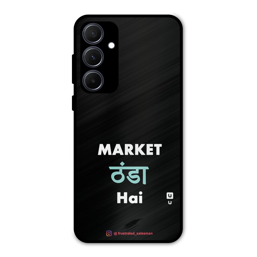 Market Thanda Hai Black Metal Back Case for Galaxy A35