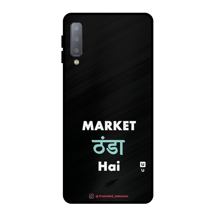 Market Thanda Hai Black Metal Back Case for Galaxy A7 (2018)