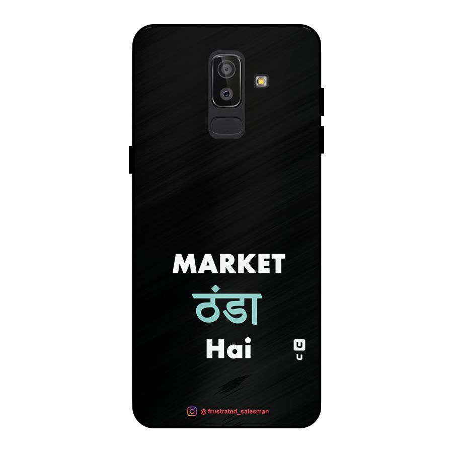Market Thanda Hai Black Metal Back Case for Galaxy J8