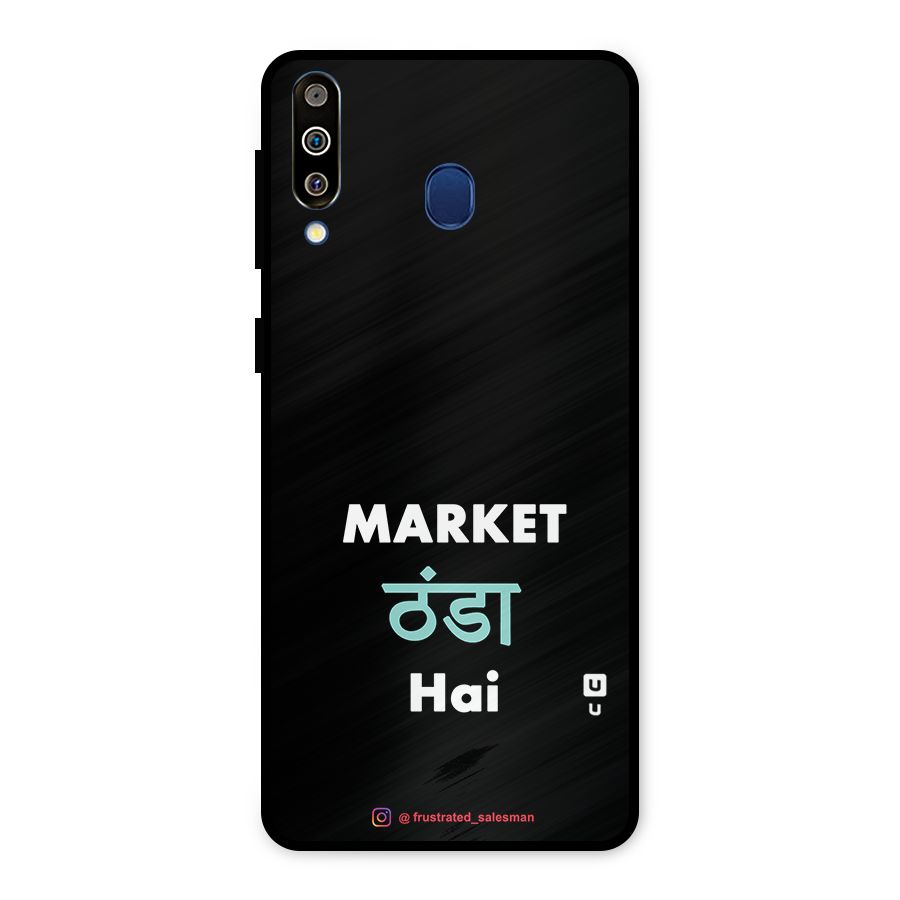 Market Thanda Hai Black Metal Back Case for Galaxy M30