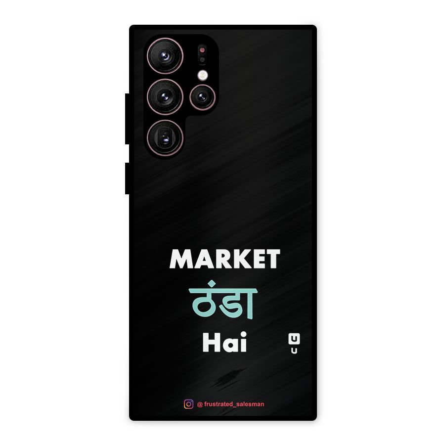 Market Thanda Hai Black Metal Back Case for Galaxy S22 Ultra 5G