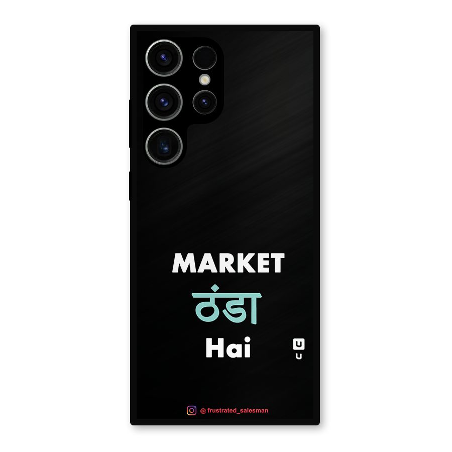 Market Thanda Hai Black Metal Back Case for Galaxy S23 Ultra