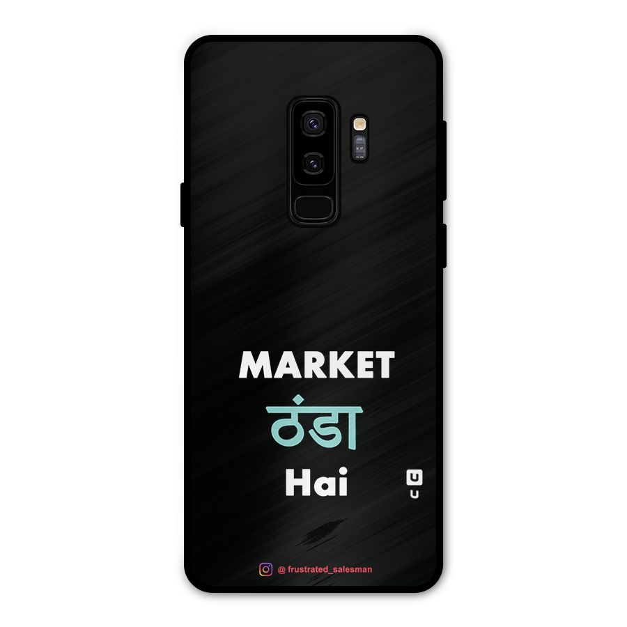Market Thanda Hai Black Metal Back Case for Galaxy S9 Plus