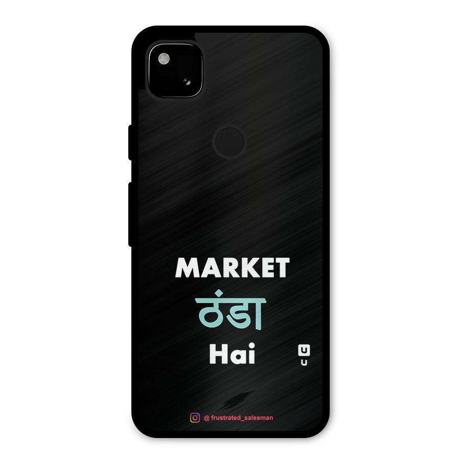 Market Thanda Hai Black Metal Back Case for Google Pixel 4a