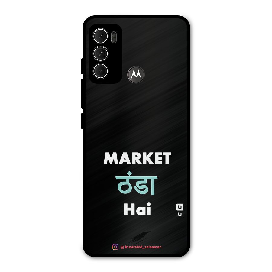 Market Thanda Hai Black Metal Back Case for Moto G60