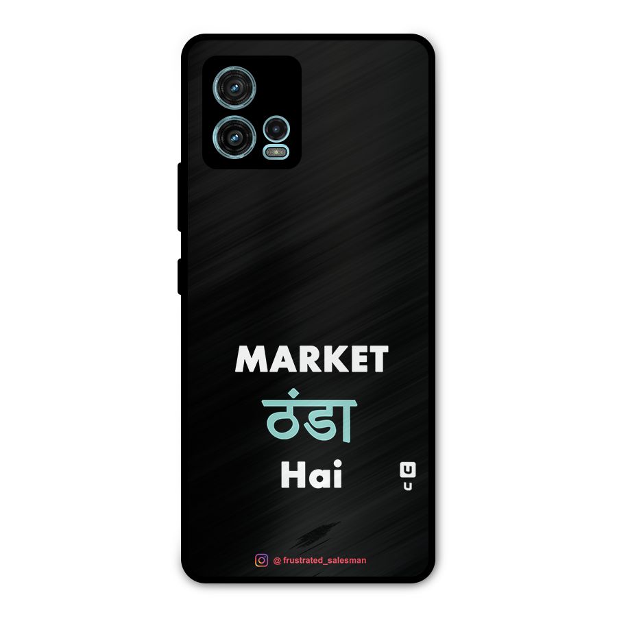 Market Thanda Hai Black Metal Back Case for Moto G72