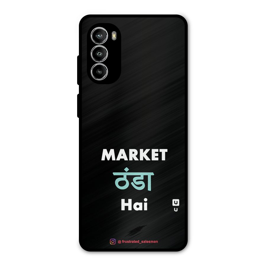 Market Thanda Hai Black Metal Back Case for Moto G82