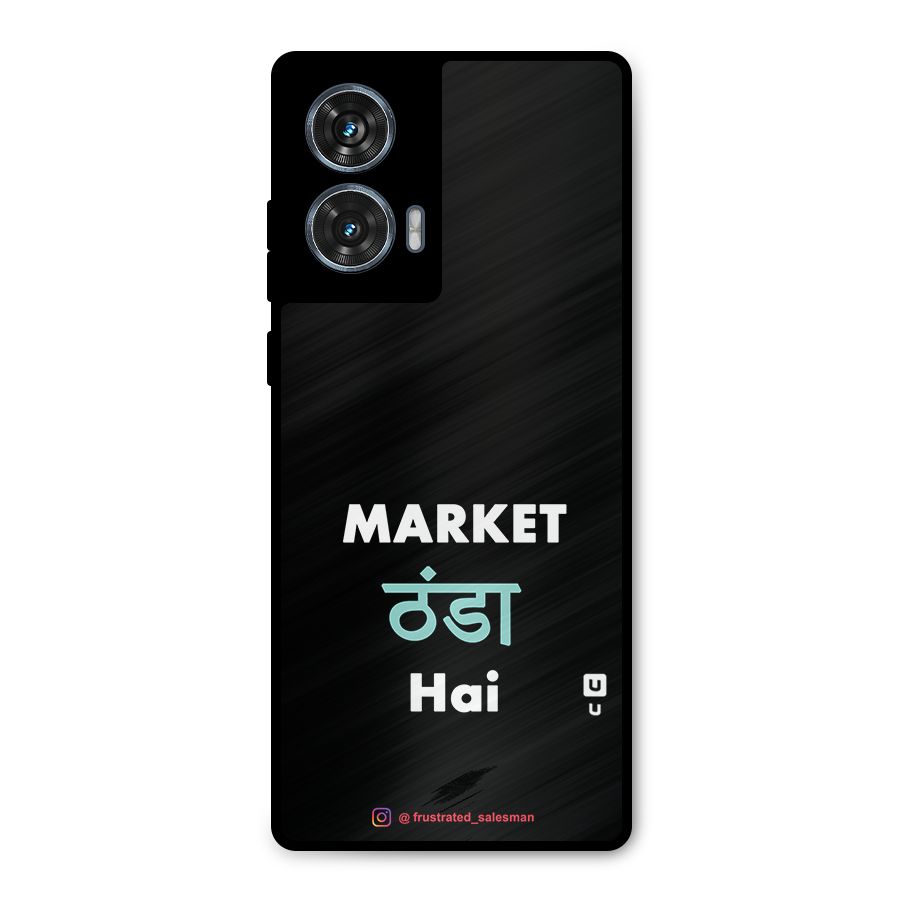 Market Thanda Hai Black Metal Back Case for Motorola Edge 50 Fusion
