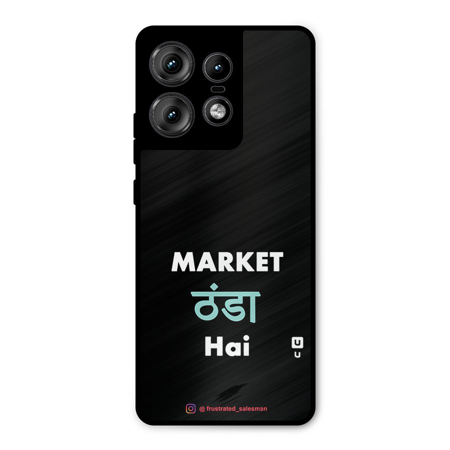 Market Thanda Hai Black Metal Back Case for Motorola Edge 50 Pro