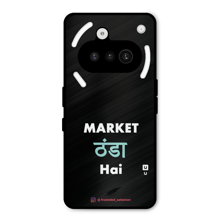 Market Thanda Hai Black Metal Back Case for Nothing Phone 3a