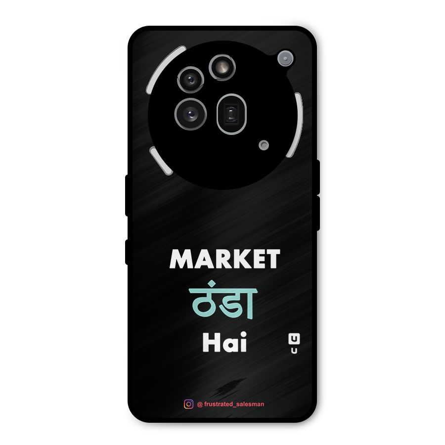 Market Thanda Hai Black Metal Back Case for Nothing Phone 3a Pro
