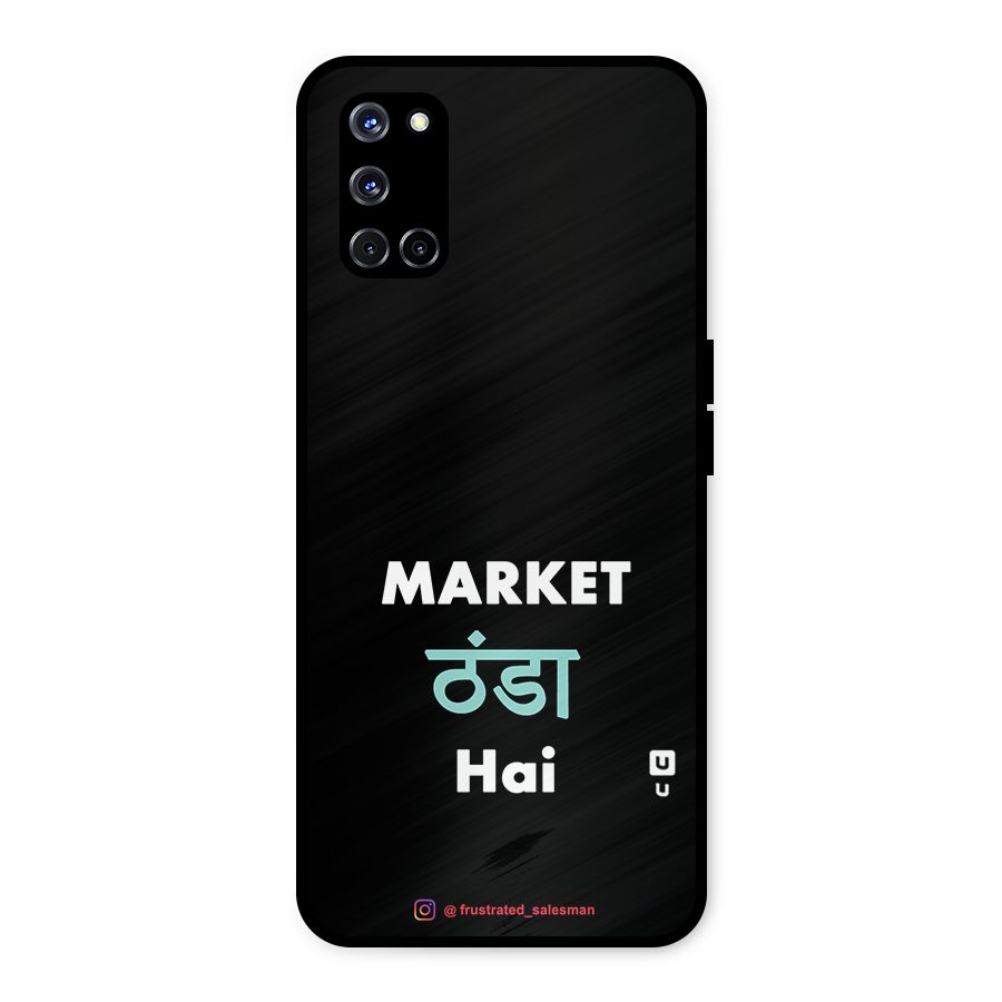 Market Thanda Hai Black Metal Back Case for Oppo A52