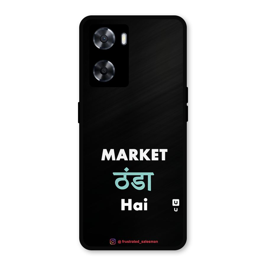 Market Thanda Hai Black Metal Back Case for Oppo A57 2022