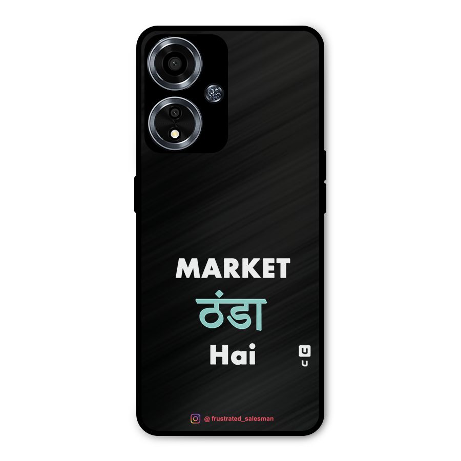 Market Thanda Hai Black Metal Back Case for Oppo A59