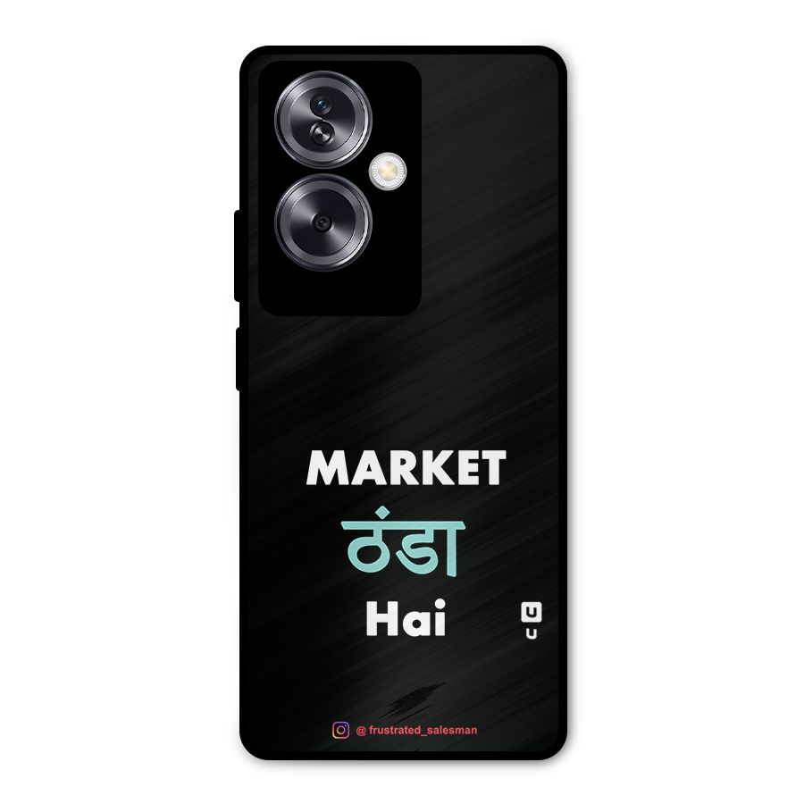 Market Thanda Hai Black Metal Back Case for Oppo A79 5G