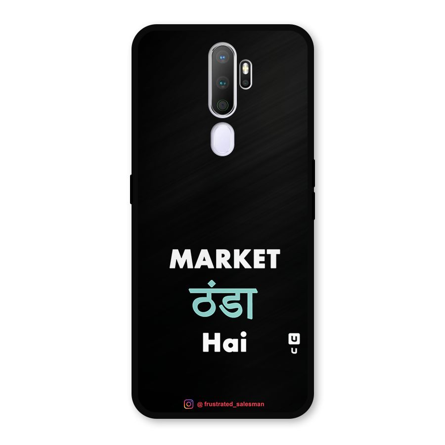 Market Thanda Hai Black Metal Back Case for Oppo A9 (2020)