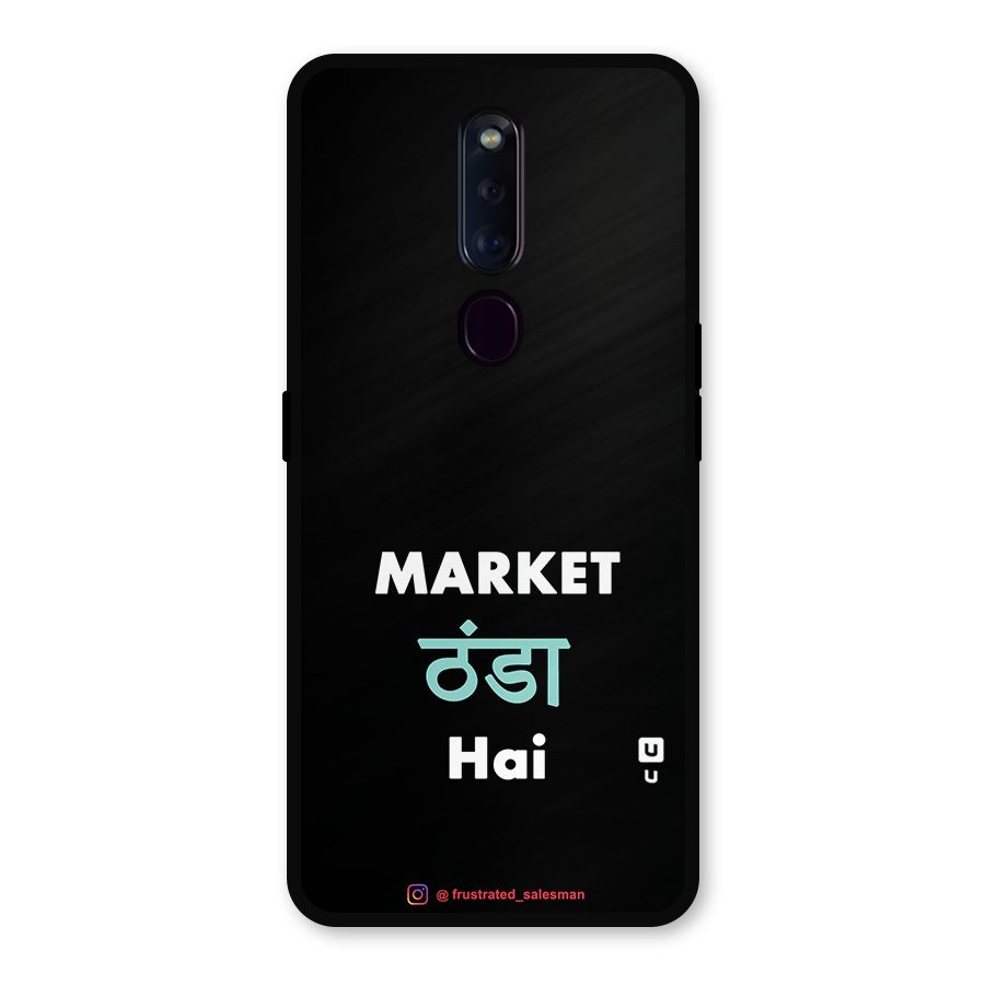 Market Thanda Hai Black Metal Back Case for Oppo F11 Pro