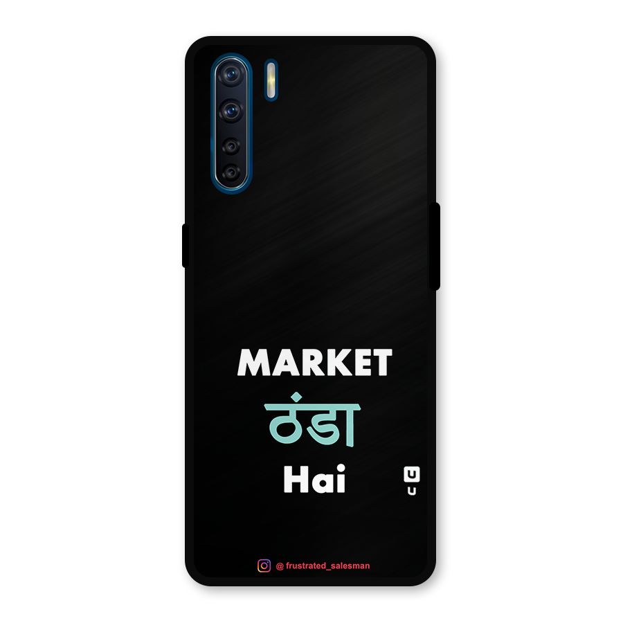 Market Thanda Hai Black Metal Back Case for Oppo F15