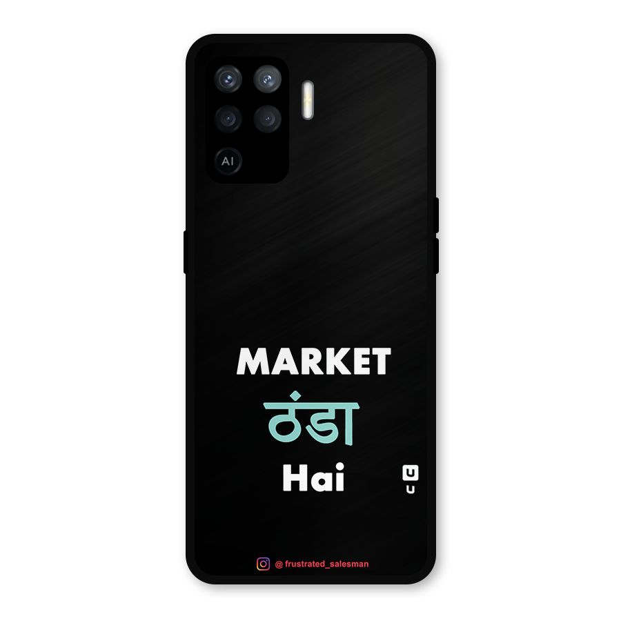 Market Thanda Hai Black Metal Back Case for Oppo F19 Pro