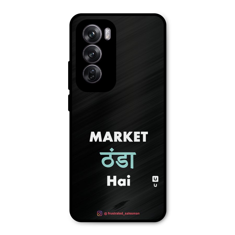 Market Thanda Hai Black Metal Back Case for Oppo Reno12 Pro