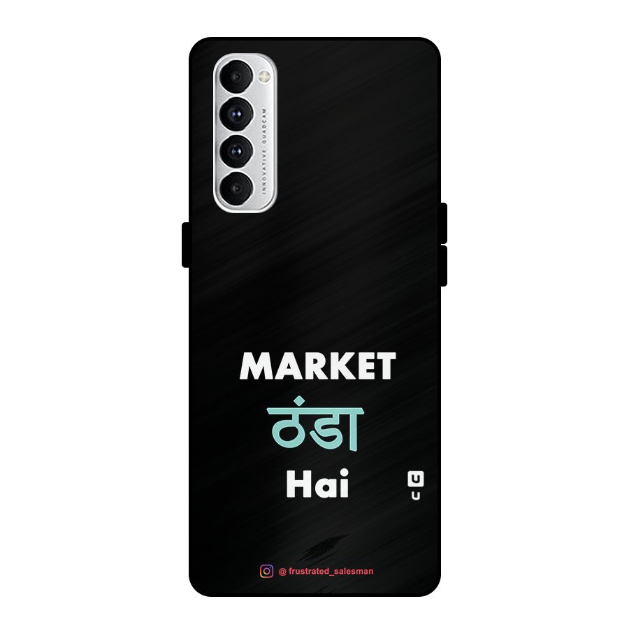 Market Thanda Hai Black Metal Back Case for Oppo Reno4 Pro