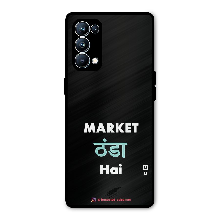 Market Thanda Hai Black Metal Back Case for Oppo Reno5 Pro 5G