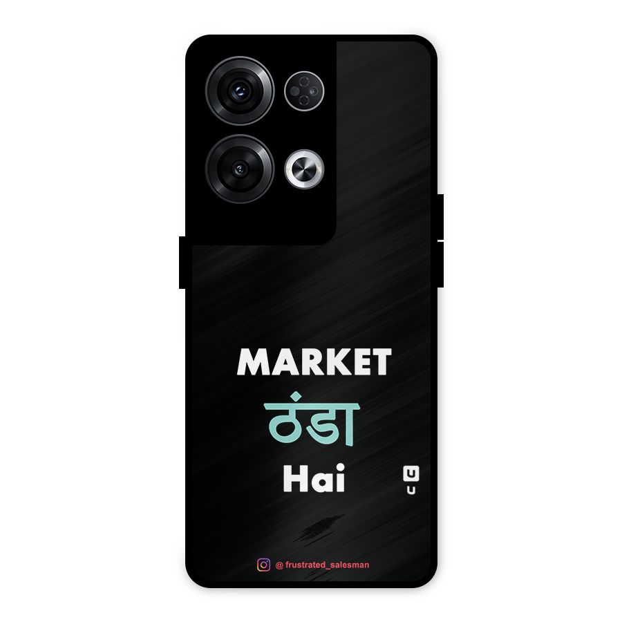 Market Thanda Hai Black Metal Back Case for Oppo Reno8 Pro 5G