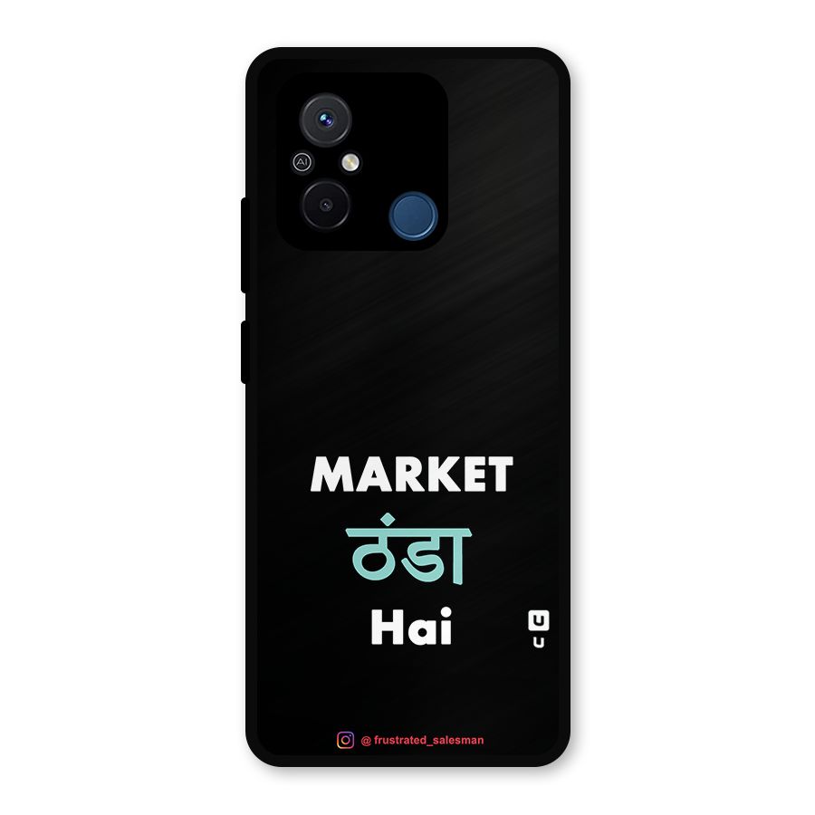 Market Thanda Hai Black Metal Back Case for Poco C55