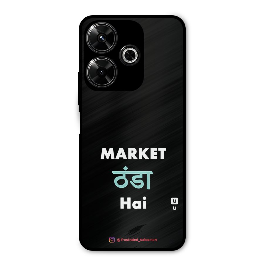 Market Thanda Hai Black Metal Back Case for Poco M6 Plus