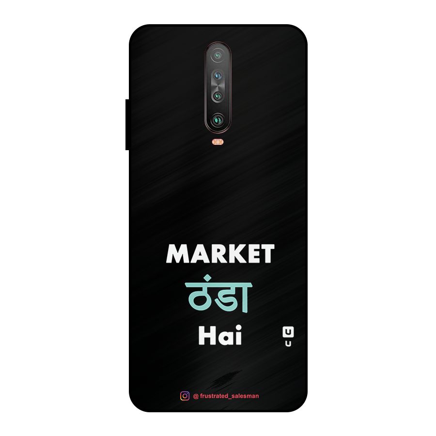 Market Thanda Hai Black Metal Back Case for Poco X2