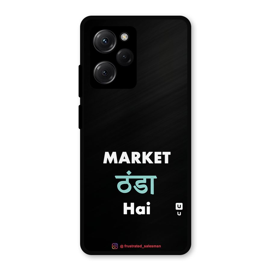 Market Thanda Hai Black Metal Back Case for Poco X5 Pro