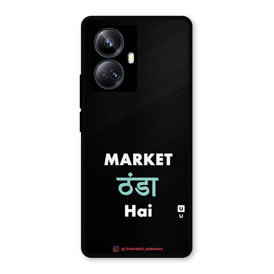 Market Thanda Hai Black Metal Back Case for Realme 10 Pro Plus